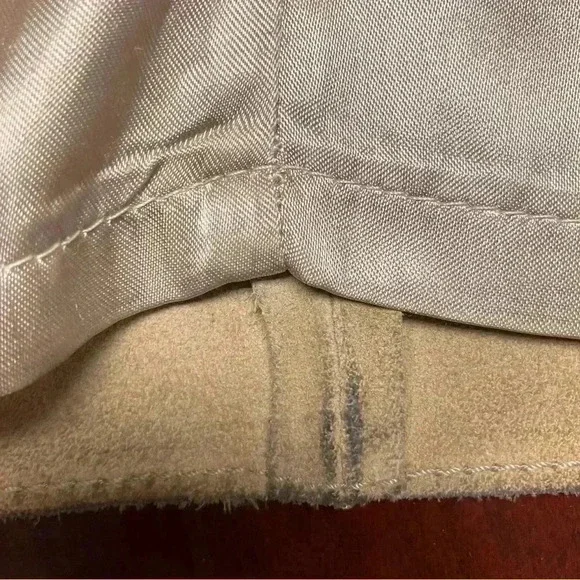 BANANA REPUBLIC  Y2K  Size 6 Tan Leather/Suede Front Slit  Skirt VINTAGE - Picture 14 of 15